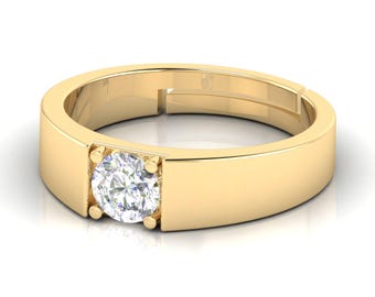 CZ Gold Ring: Adjustable Cubic Zirconia Promise Ring
