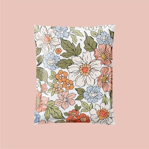 Flowers multicolor  14x19 Polymailer, Shipping bag, Boutique polymailers, Mailing Bag, Cute packaging, Cool packaging.
