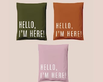 Hello I'm Here Mix 10x13 Polymailer, Shipping bag, Boutique polymailers, Mailing Bag, Cute packaging, Cool packaging.
