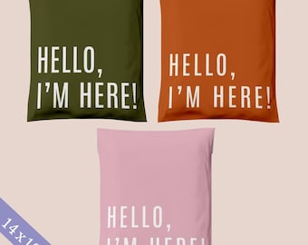 Hello I'm Here Polymailer Mix Pack: Boutique Shipping Bags (14x19)
