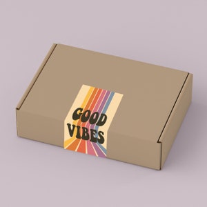 Good Vibes Stickers: Waterproof Box Sealing Labels