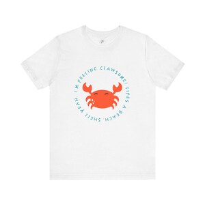 Womens Crab Awesome Short Sleeve Tee - White