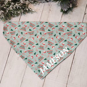 Naughty or Nice Dog Bandana Christmas Personalized Mint Green And Red Double Sided