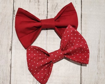 Red Dog Bow Tie | Polka Dot Red And White Bow Tie | Valentine's Day | Wedding Day