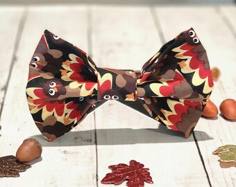 Turkey Dog Bow Tie | Thanksgiving Bow Tie | Cat Bow Tie | Over the Collar