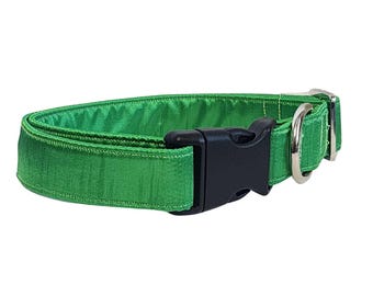 Satin Green Dog Collar Christmas Collar Special Occasion Wedding St. Patrick's Day