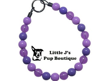 Purple Beaded Dog Collar Pet Necklace Purple Haze Collar
