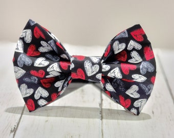 Heart Dog Bow Tie | Chalkboard Heart's | Valentine's Day Bow Tie | Dog and Cat Bow Tie