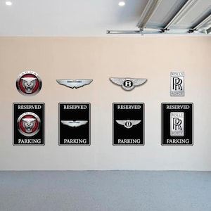 Garage Decor, Man Cave Decor, Wall Art, British Cars, Father&#39;s Day Gift, Indoor/Outdoor Aluminum 24&quot; Car Sign, Car emblems, Acrylic Availabl