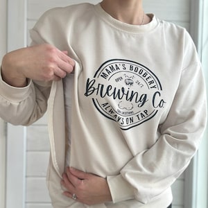 Funny Mama Boobery Brewing WAFFLE Knit Sweatshirt, BreastfeediSweatshirt, Nursing Top, Breastfeed Shirt Zipper, Nursing Friendly