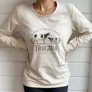 Breastfeeding Sweatshirt, MAMA&#39;S DAIRY FARM, Breastfeeding Sweatshirt, Breastfeeding Clothing, Mama Apparel, Pregnancy Clothes
