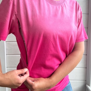 Breastfeeding and Pumping Friendly T-Shirt, Postpartum Mom, Nursing Apparel with Zippers for Breastfeeding or Pumping, Nursing Cover