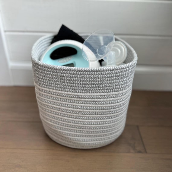 Breast Pump Storage Basket, Gift Basket for Mom, Organic Cotton