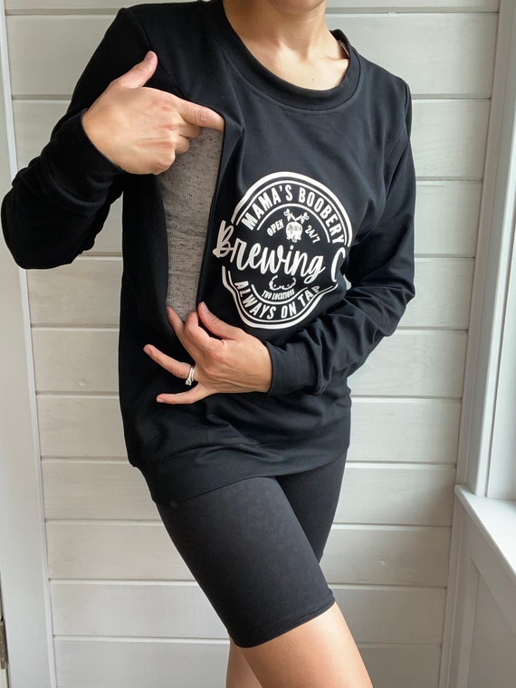 Breastfeeding Brewery Sweatshirt Mamas Boobery Crewneck Funny