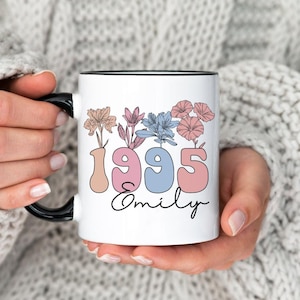 Wildflower 30th Birthday Mug, Personalized Gift For 30th Birthday, Custom 30th Mug, Vintage 1994 Mug For Her, 30th Birthday Gift For Women