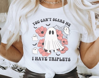 Triplet Mom Shirt For Halloween, Triplet Mom Halloween Shirt, Triplet Mama Shirt, Mom Of Triplets Halloween Shirt For Mom, Triplets Mom Life