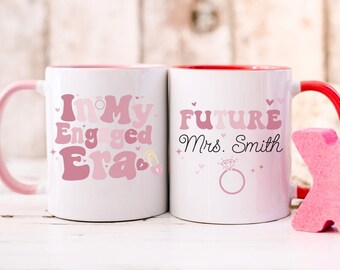Custom In My Engaged Era Mug, Personalized Future Mrs Mug, Future Mrs Mug For Fiancee, Newly Engaged Gift, Engaged Gifts For Her, Engagement