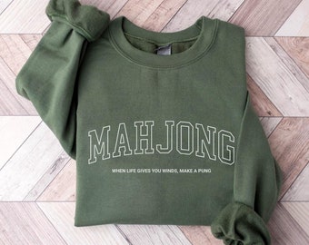 Mahjong Sweatshirt, Mahjong Gifts, Mah jongg Gifts, Mahjong Shirt,  Mahj Sweatshirt, Mahjong Lover, Mahjong Clothing, Mahjong Player Gift