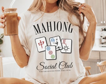 Mahjong Shirt, Mahjong Social Club Shirt, Mahjong Player Gifts For Mahjong Lover, Mahjong Gift, Mahj Lover, Mahj Shirt, Board Games Shirt