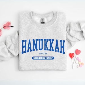 Family Hanukkah Sweatshirt, Matching Hanukkah Shirts, Hanukkah Crew, Jewish Shirt, Personalized Hanukkah Sweater, Jewish Gifts, Israel Gift
