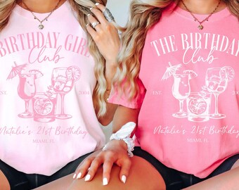 Custom Birthday Shirts, Personalized Birthday Social Club Shirt, 21st Birthday Gift For Her, 30th Birthday Girls Trip,Bday Girl Party Favors