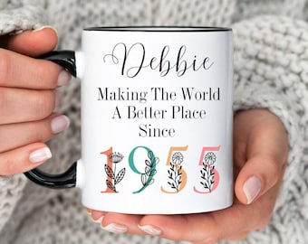 70th Birthday Mug, Wildflower 70th Birthday Mug, Making The World A Better Place Since 1955 Mug, Gift for 70th Birthday, 70th Birthday Woman