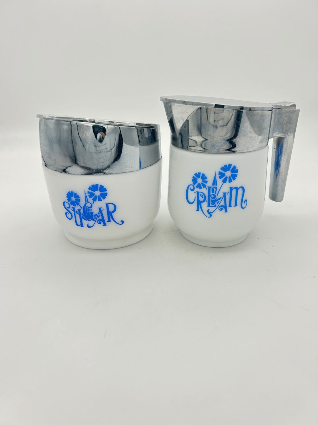 Vintage GEMCO Sugar Bowl and Creamer Set Cornflower Blue Etsy