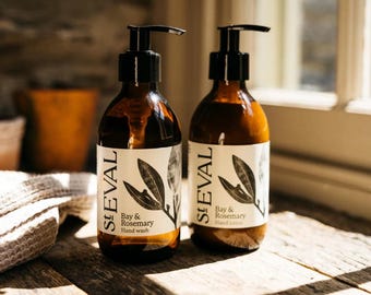 St Eval Bay und Rosmarin duftende Handwäsche & Lotion Geschenkset, Braunglasflasche, preisgekrönt