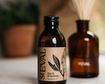 St Eval Bay and Rosemary Scented Reed Diffuser, REFILL, Award Winning