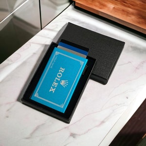 Cadeau personnalisé avec gravure laser pour papa - Porte-cartes personnalisé en aluminium - Porte-cartes de visite personnalisé - Protection RFID