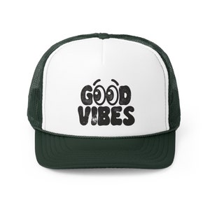 Good Vibes Snapback Trucker Hat Vintage Retro Style Mesh Foam Trucker Hat