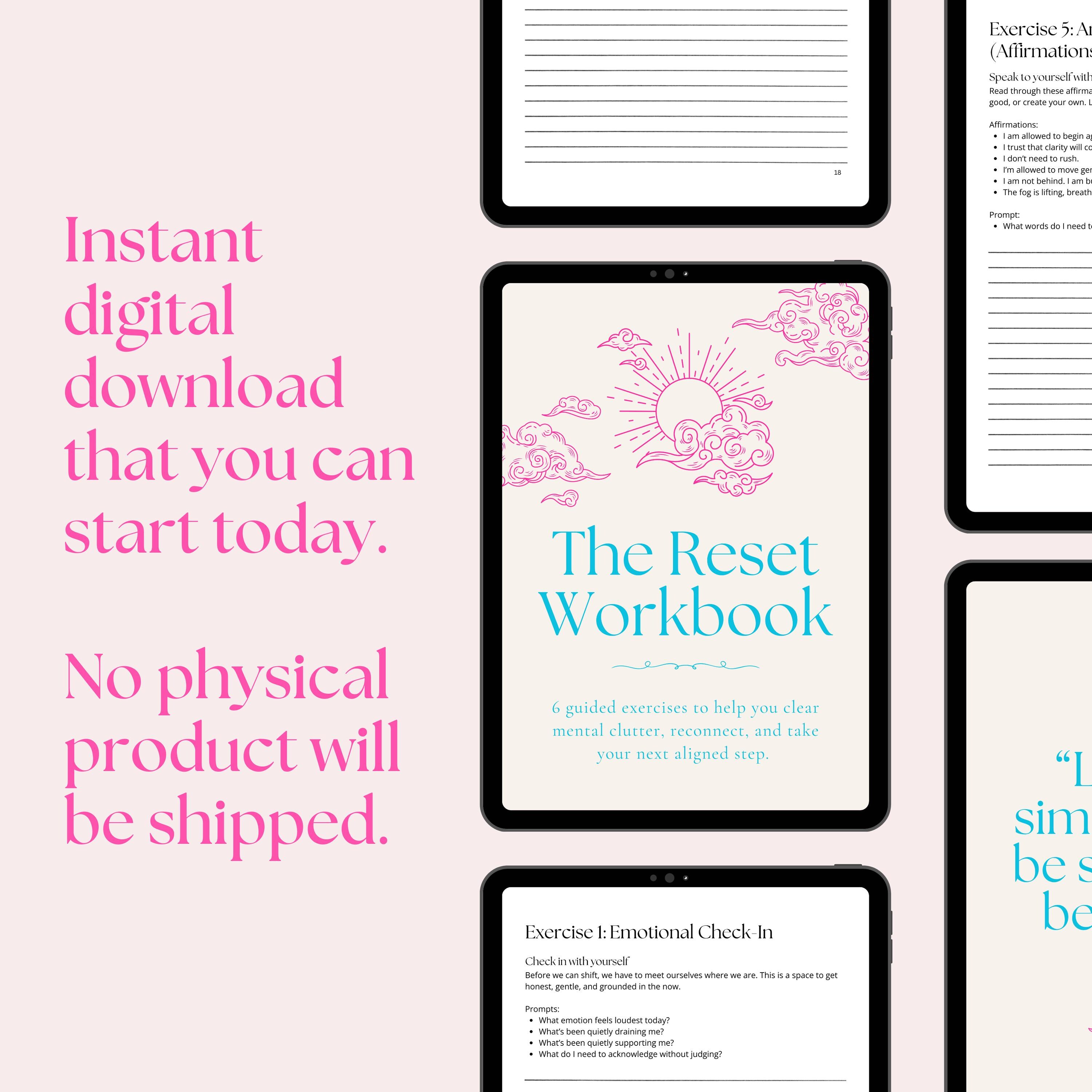 Mindset Reset Workbook: Self Improvement Journal With Prompts (digital ...