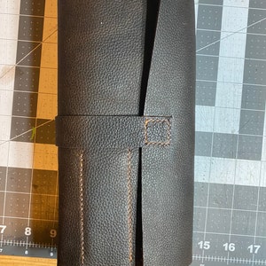 Handmade leather roll for tools, art supplies, pipes and more