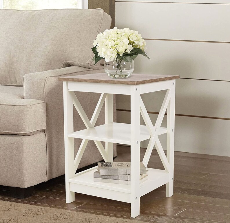 Modern Farmhouse Console Table With Storage Shelf Modern Etsy