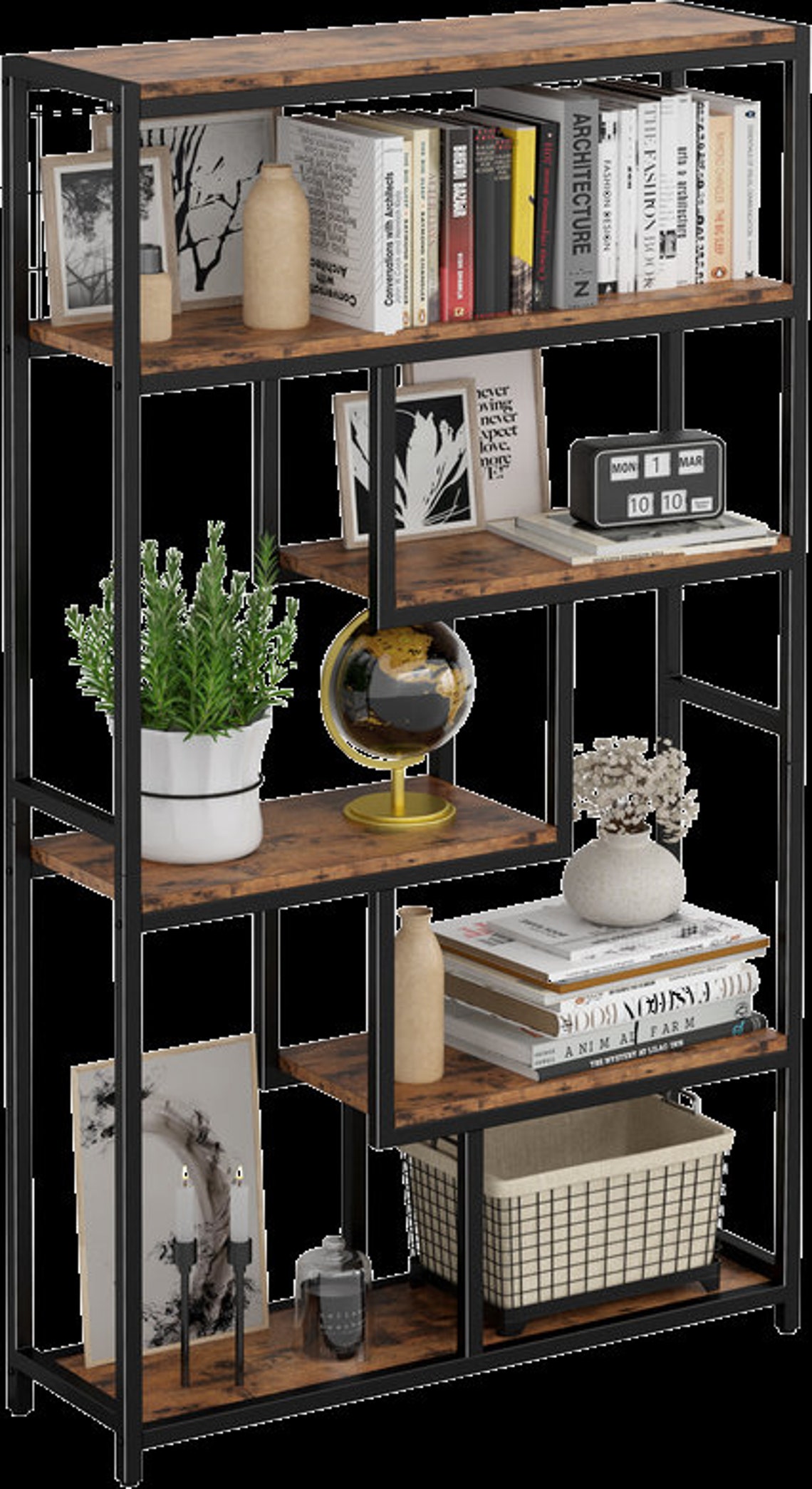Modern Design Industrial Bookcases 6shelf Etagere Bookcase Etsy