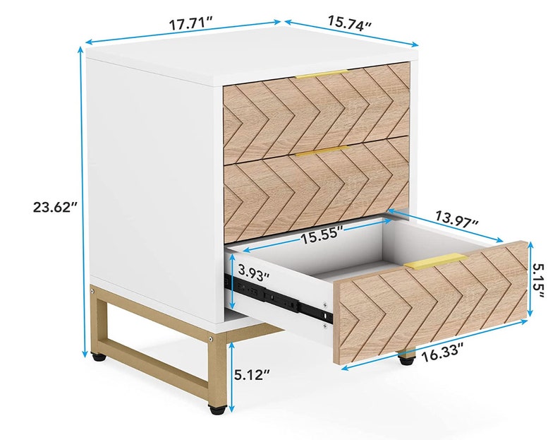 Modern Pair Southwestern Nightstand Set of 2 3 Drawers Etsy