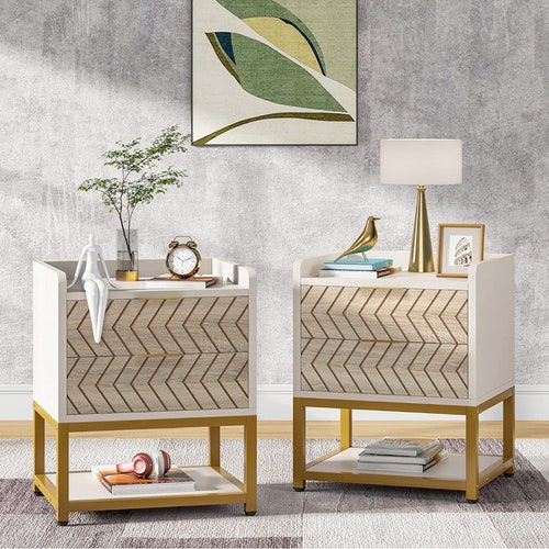 Modern Pair Southwestern Nightstand Set of 2 3 Drawers - Etsy