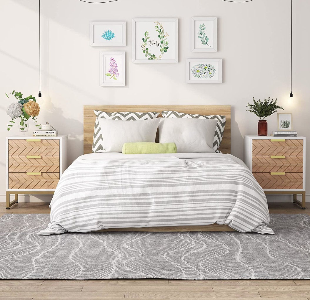 Modern Pair Southwestern Nightstand Set of 2 3 Drawers - Etsy