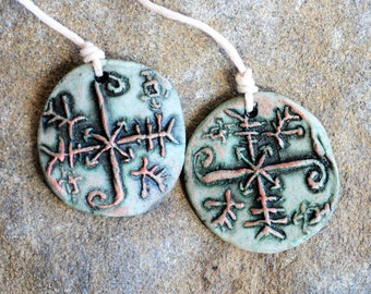 Ceramic Artisan Rustic Ceramic Charms Handmade Jewelry Artisan Earring Pair Waby Saby Unique Beads Supplies Stoneware Charms Jewelry