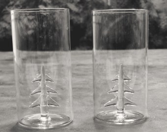 Mini Schnapsglas | Tannenbaum | Weihnachtsbaum | 2 Stück | Eis Version | Tequila glas | kleine Trinkbecher | Murano Glas | Trinkglas