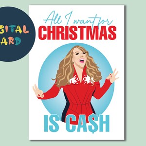 Tudo que eu quero para o Natal. Cartão de Natal Digital. Cartão de Natal para impressão.