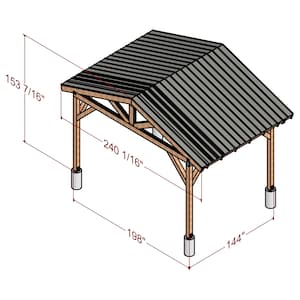 12x16 Gable Pavilion plans, Backyard Pavilion, Construction Plans, Carport Building Plan, Wooden Gable Pavilion, Wooden Pavilion plan
