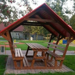 DIY plans Picnic table , bench plans patio furniture , build plans backyard table