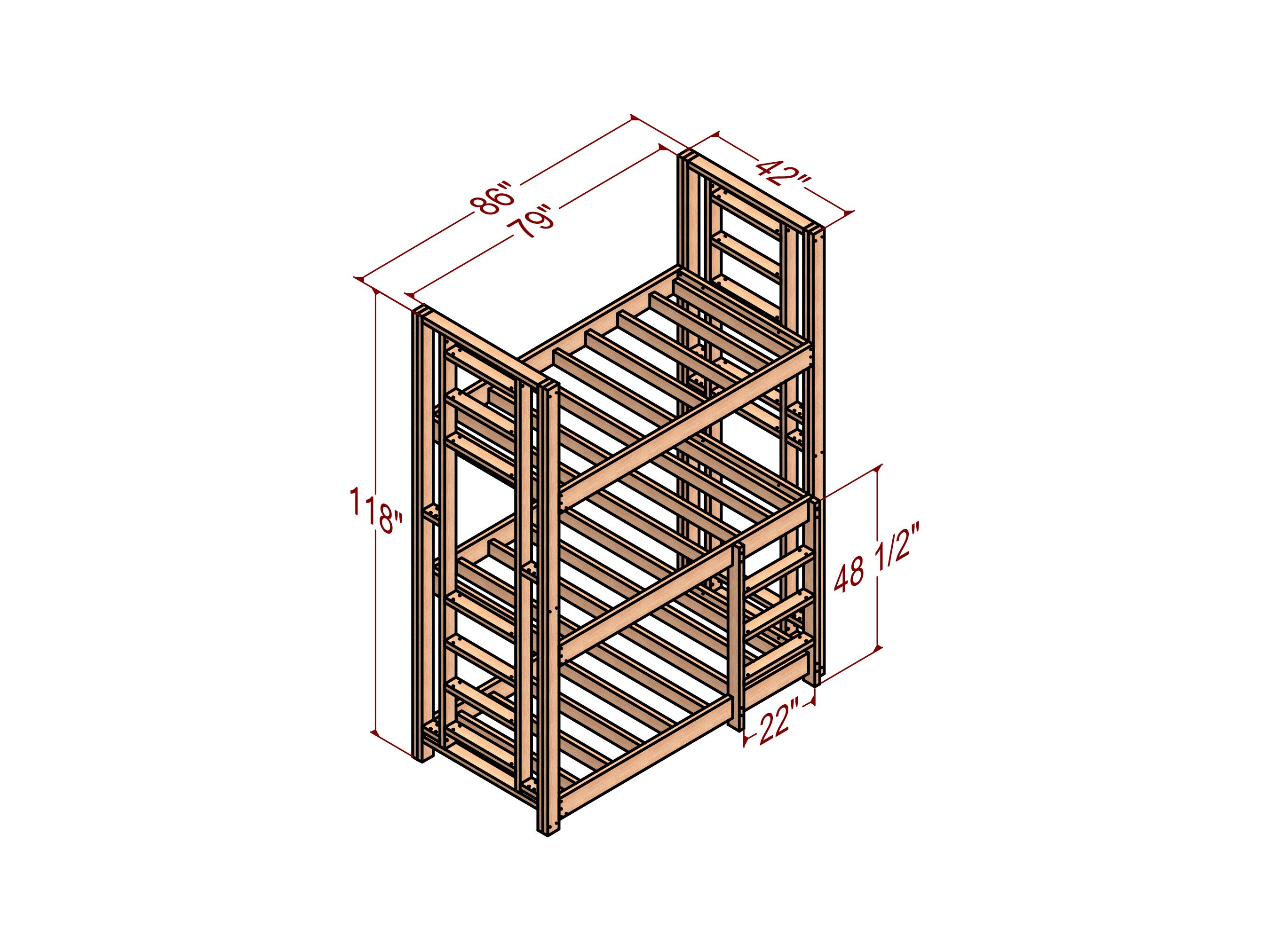 DIY Twin Triple Bunk Bed Plans Twin Size Loft Bed Plan Etsy