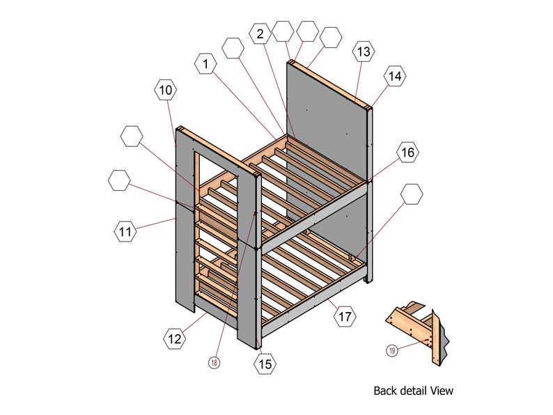 DIY King Size Bunk Bed Plans Build Plans for Adult Bunkbed Etsy