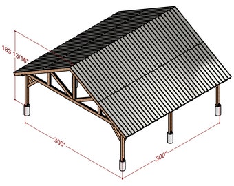 切妻パビリオン建設計画、裏庭のカーポート（PDFダウンロード）