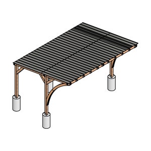 Curved carport plan, 20x16 Carport plan, Single slope carport, Wooden car garage