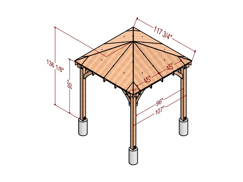 10x10 Gazebo Plan, 10x10 Camellia Plan, 10x10 Veranda Plan, 10x10 ...