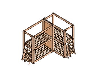 TwinXL Bunk Bed DIY Plan (PDF)