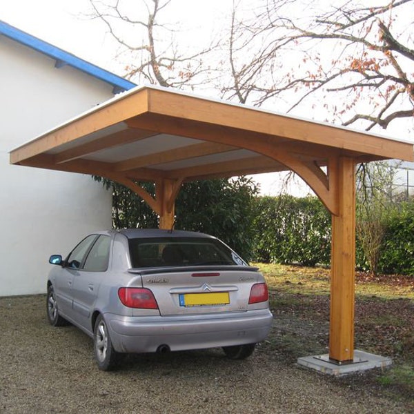 Single Cantilevered Carport plan , Wooden cantilever carport , single slope car garage , carport ideas